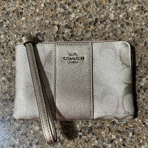Coach Metallic Gold Wristlet Clutch
